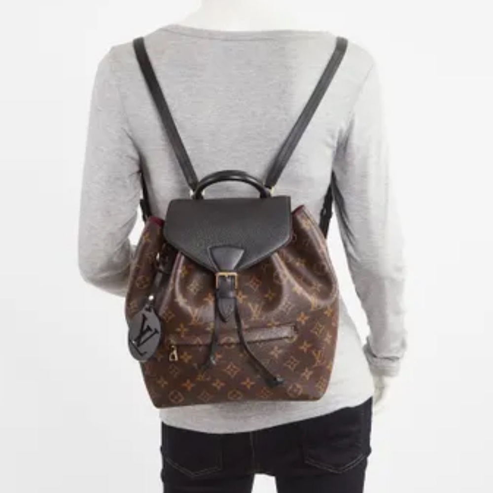 LOUIS VUITTON
Montsouris NM Monogram Canvas Leather Backpack Black - Picture 10 of 10